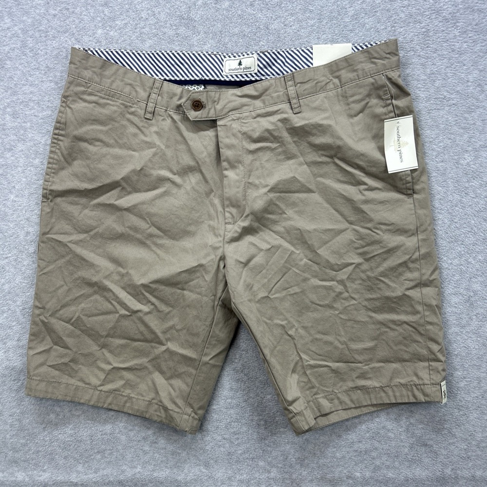 Southern Pines Shorts Mens 38 Khaki Brown Chino‎ Preppy Golf Casual Cotton NEW